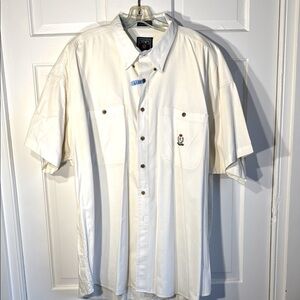 Chaps Cream Casual Button Down Shirt